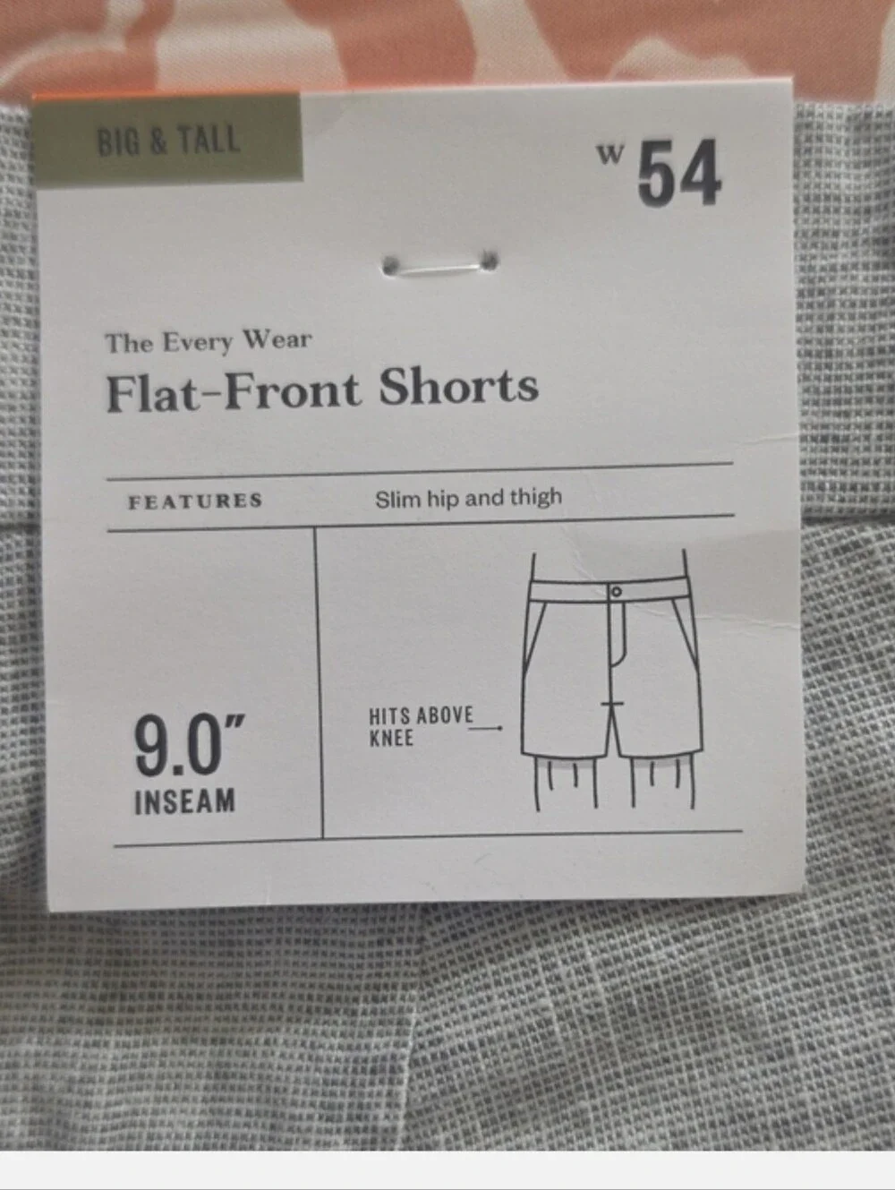 Goodfellow Linen Shorts Mens Gray Cotton Flat Front Every Wear Short Size 54